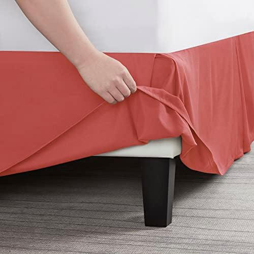 Nestl Orange Full XL Bed Skirt 14 Inch Drop 1