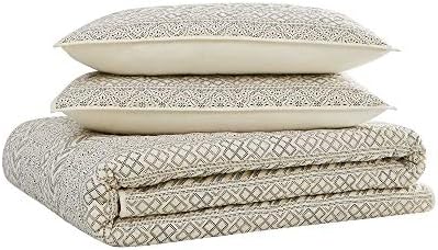 TRP 2 Piece Black Ivory Quilt Set with Reversible Design