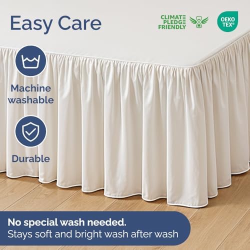 CGK Unlimited Bed Skirt Twin Size Ruffle 12 Inch Drop