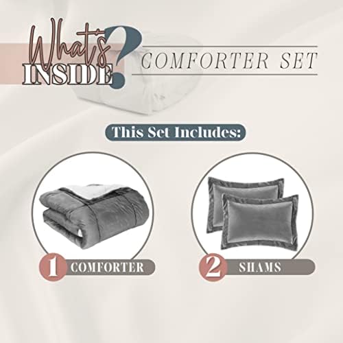 Elegant Comfort 3-Piece Sherpa Comforter Set