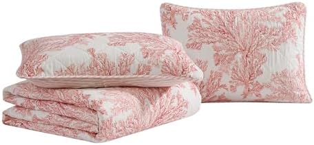 Tommy Bahama Twin Quilt Set Coral Reef Reversible Cotton