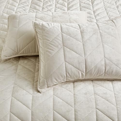 HUMESIIL Queen Quilt Bedding Set - Luxury Velvet Summer Quilt