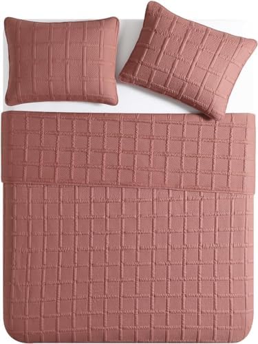 VCNY Home - FullQueen Quilt Set with Square Rose Pillow Shams