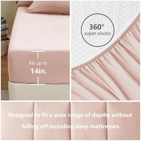 CozyLux Pink King Size Comforter Set 7 Pieces