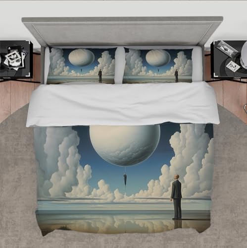 Surrealism Duvet Cover Set Super King with Zipper and Ties