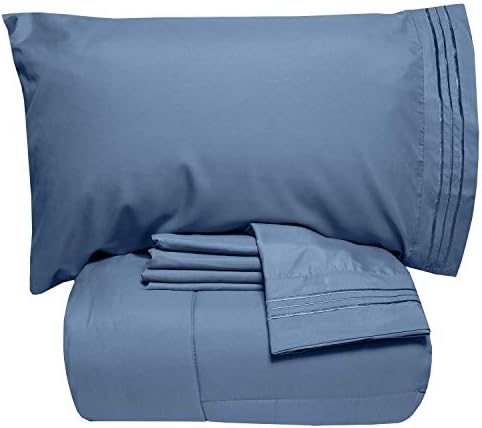 Sweet Home Collection 4 Piece Comforter Set Denim