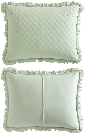 Laura Ashley Twin Quilt Set with Ruffled Sham
