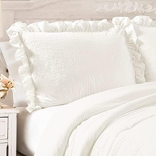 Lush Decor Lake Blue Ruffle Comforter Set 3 Piece