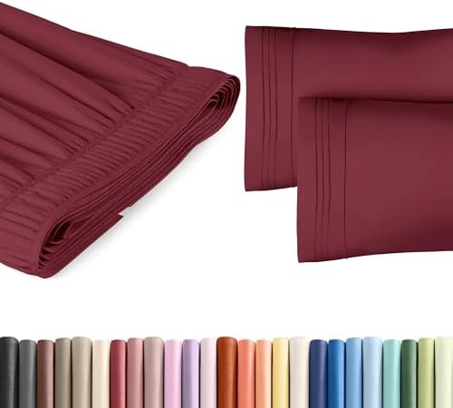 CGK Unlimited Wrap Around Dust Ruffle Bed Skirt Set - Burgundy 1