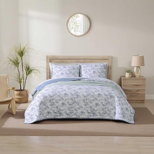 Tommy Bahama King Quilt Set with Shams - Reversible Cotton Bedding