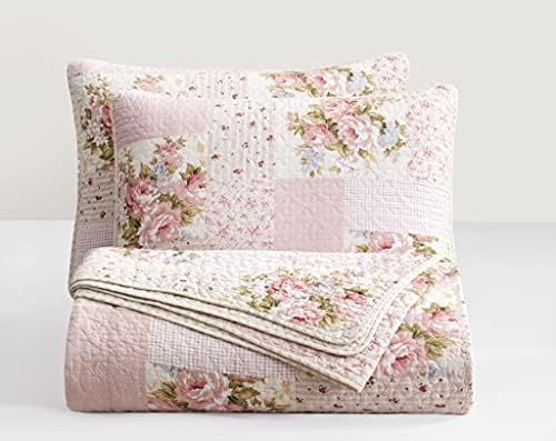 Chezmoi Collection Rosy 3-Piece King Size Quilt Set