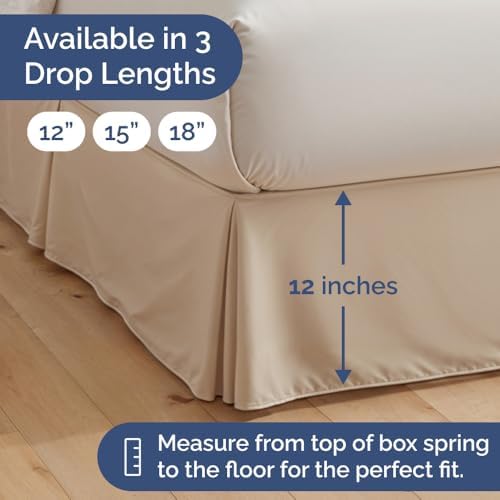 CGK Unlimited Pleated Bed Skirt Full Size Cream