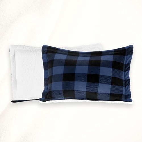 Elegant Comfort 3-Piece Buffalo Plaid Comforter Set King Blue