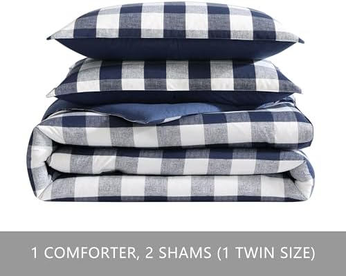 Eddie Bauer Queen Comforter Set with Reversible Plaid Design