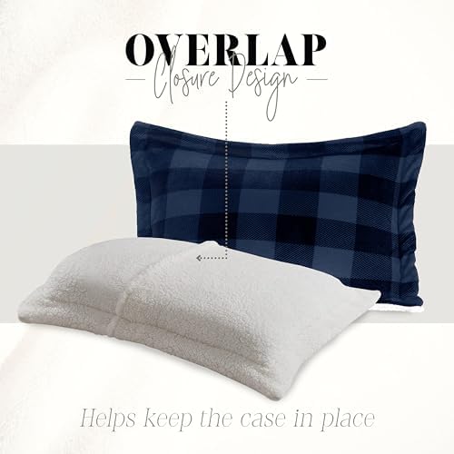Elegant Comfort 3-Piece Buffalo Plaid Comforter Set King Blue