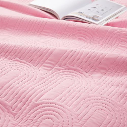 Lavsiry Quilt Queen Size with Pillow Shams - Pink 90x96