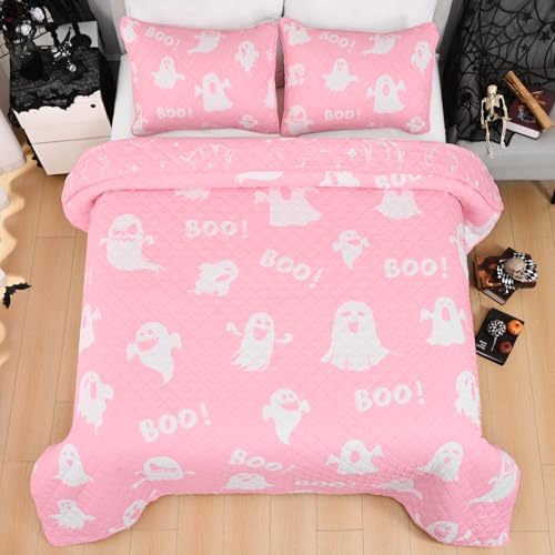 ASPMIZ Halloween Queen Quilt Set with 2 Shams