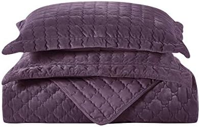 Royal Tradition Plush Velvet Purple Coverlets Set