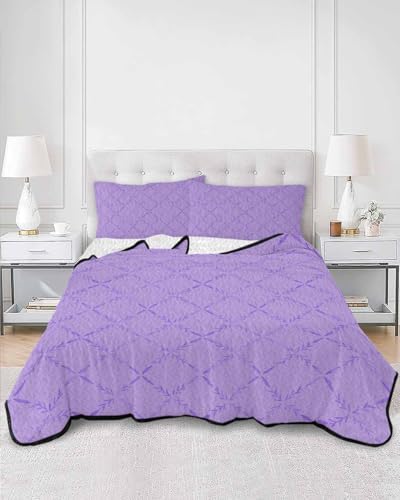 PRINT PICTURE ARTHOME Twin XL Purple Quilt Set 1