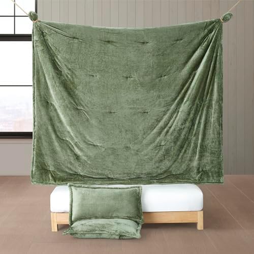 Byourbed Softer Than Soft Comforter Set - Double Plush Montana Green
