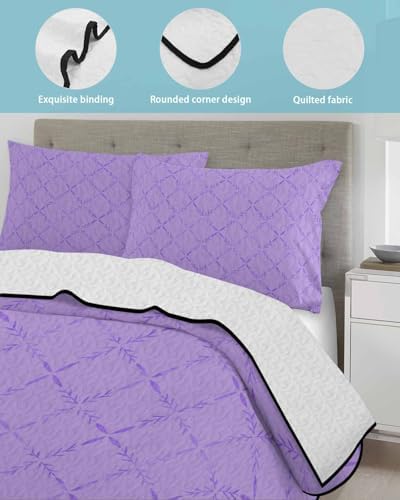 PRINT PICTURE ARTHOME Twin XL Purple Quilt Set 1