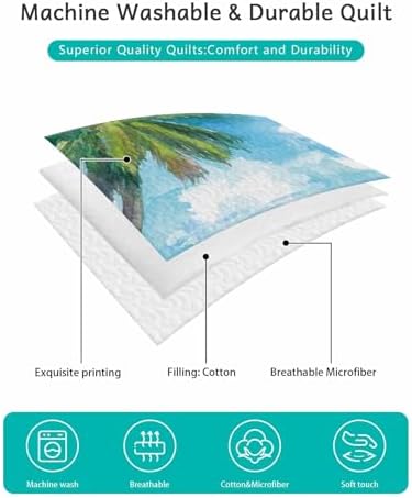 TocaHome Summer Quilt Twin XL 68x98 Inch with 2 Pillowcases 1