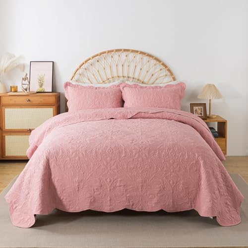HoneiLife King Quilt Set - 3 Piece Microfiber Bedding Set