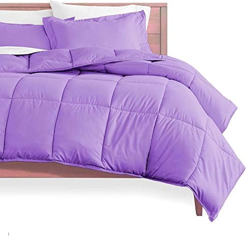 Soft 1000 TC Comforter Set with 2 Pillow Cases Lilac