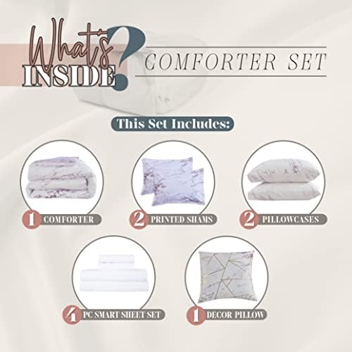 Elegant Comfort 10-Piece Marble Print Comforter Set