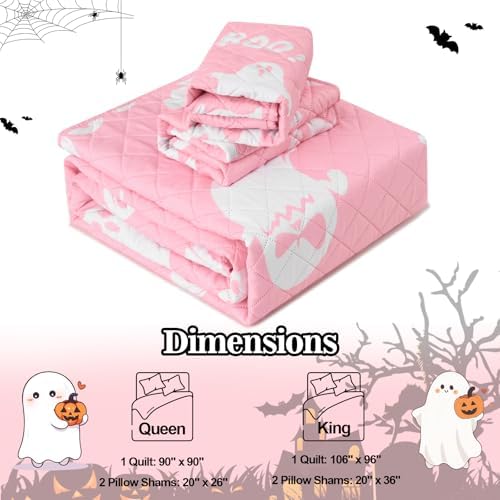 ASPMIZ Halloween Queen Quilt Set with 2 Shams