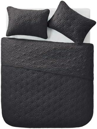 VCNY Home Kaleidoscope Pattern 3-Piece Quilt Set King Grey