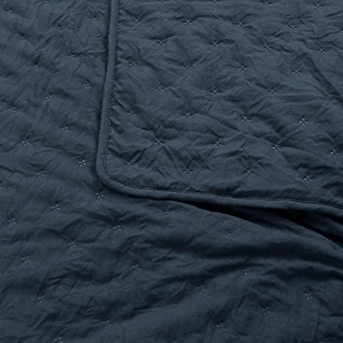 ROARINGWILD Navy Blue Queen Quilt Set with Pillow Shams - 3 Piece 90x90 Inches