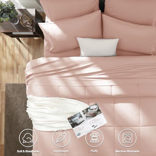 CozyLux Pink King Size Comforter Set 7 Pieces