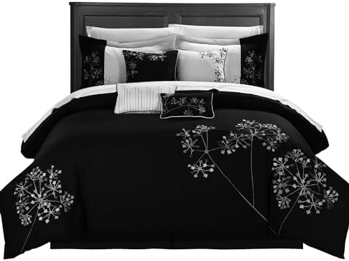 Chic Home 8 Piece Pink Floral Comforter Set Queen 1