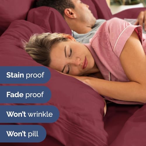 CGK Unlimited Wrap Around Dust Ruffle Bed Skirt Set - Burgundy 1
