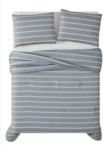 TRULY SOFT Maddow Stripe Grey Comforter Set