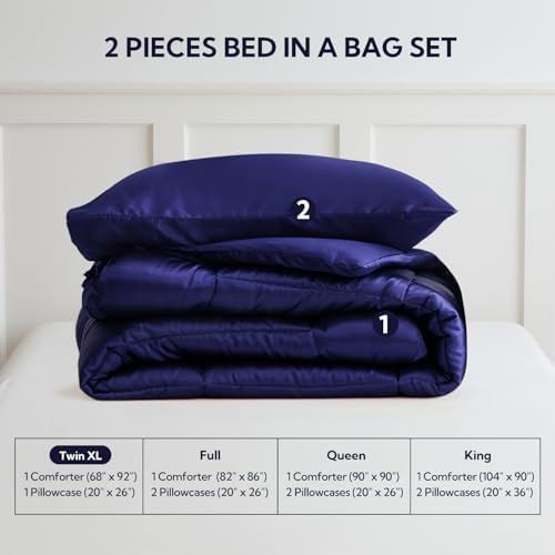 MRHM Reversible Comforter Set Navy Blue