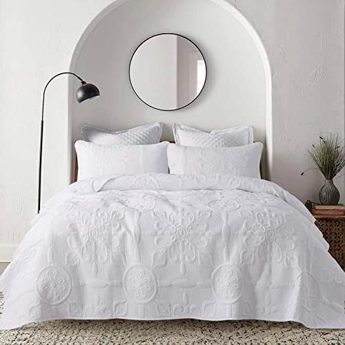B2EVER Damask Quilt Twin Set with 1 Pillow Sham 1