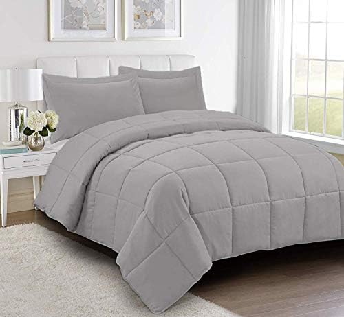 Restilon All Season Cooling Comforter Set 3PC Silver Grey Super King