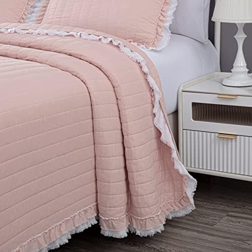 Chezmoi Collection Bonnie 3-Piece Cotton Quilt Set