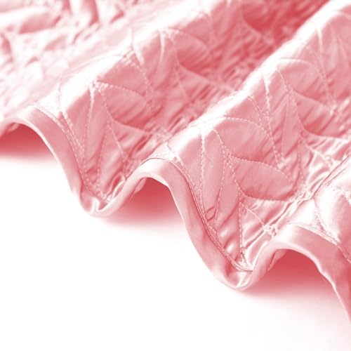 Whale Flotilla Silky Soft Satin Quilt Set Queen Size Pink