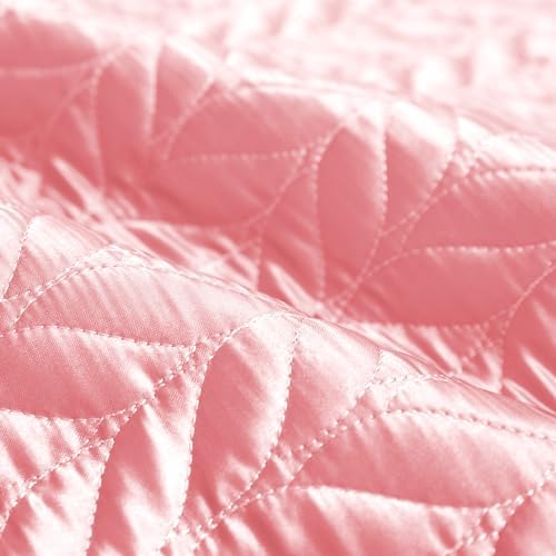 Whale Flotilla Silky Soft Satin Quilt Set Queen Size Pink