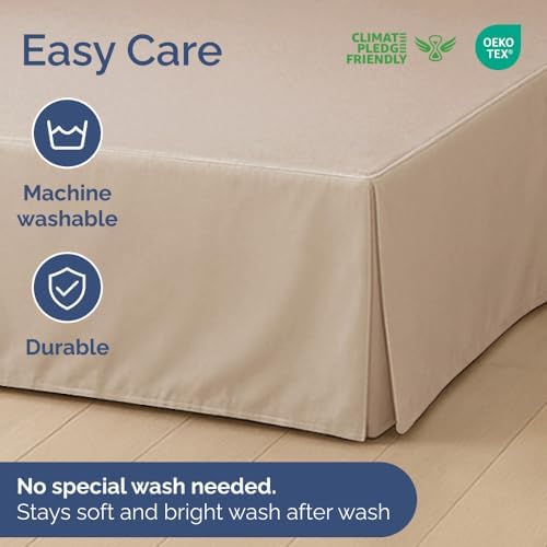 CGK Unlimited Pleated Bed Skirt Full Size Cream