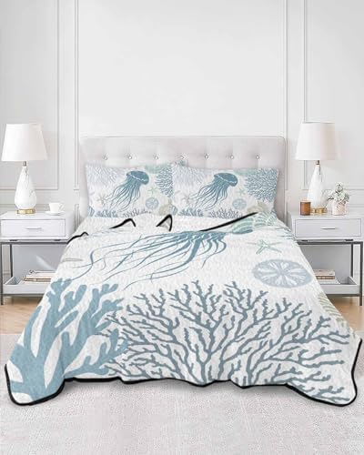 TocaHome Summer Twin XL Quilt Set with 2 Pillowcases