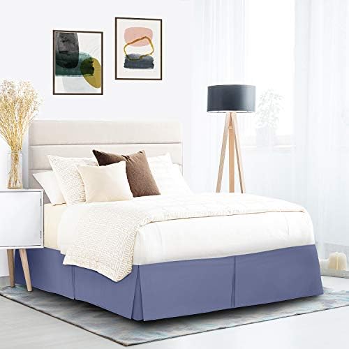 Nestl Steel Blue Full XL Bed Skirt - 14 Inch Drop