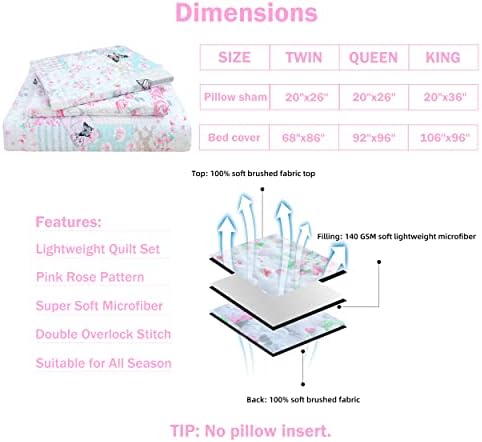Cmfshape Reversible Quilt Set Pink Butterfly Twin