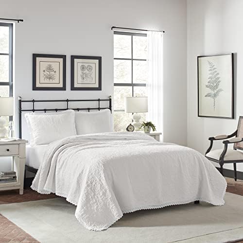 Laura Ashley Twin Quilt Set Reversible Cotton Bedding with Matching Sham