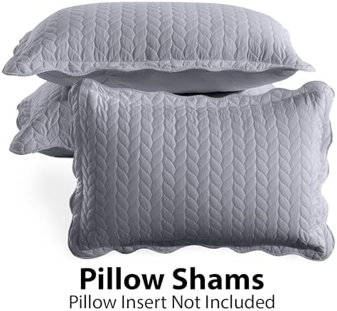 IR Imperial Rooms Embossed Quilt Set Silver 68x86
