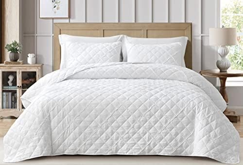 Chezmoi Annabelle 2-Piece White Quilt Set - Twin Size