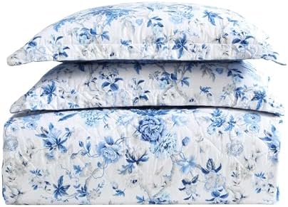 Laura Ashley - FullQueen Quilt Set with Reversible Floral Design